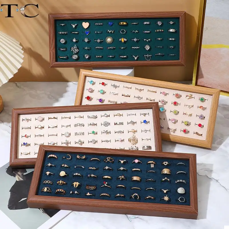 Bandeja Expositora De Anillos De Terciopelo Con 7 Ranuras En