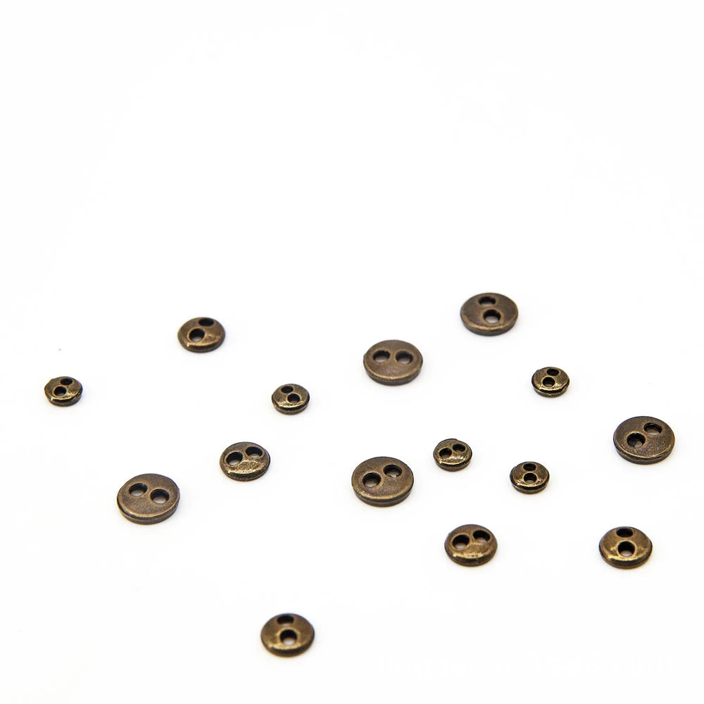 100pcs 3/4/5/mm Mini Metal Buttons for DIY Doll Clothes Round Buckles 2 Holes Handmade Card Making Scrapbooking Buttons Sewing