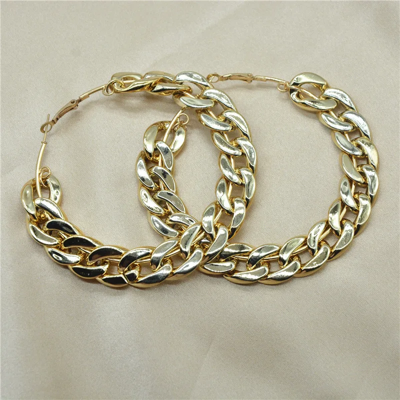 Xince Chunky Cuban Link Chain Hoop 
