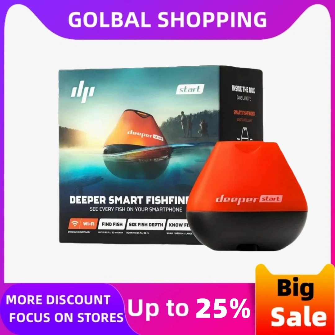 Deep Start Smart Fish Finder-Fish Finder Wi-Fi Stabile Per La Pesca Ricreativa Da Dock, Shore O Bank