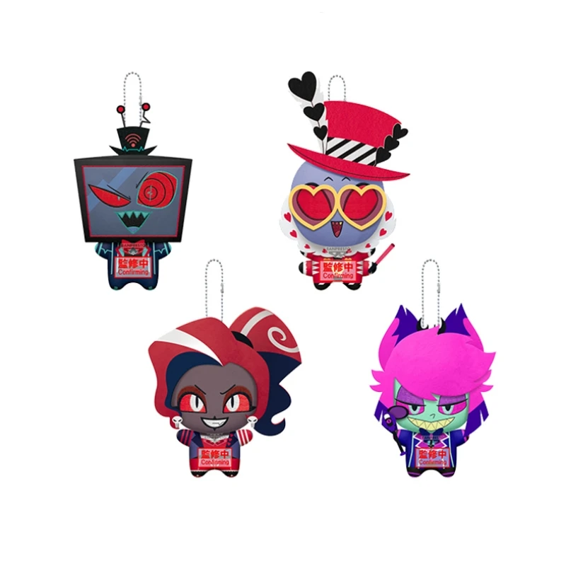 11Cm Hazbin Hotel Vox Valentino Velvet Alastor Anime Peripherals Short Plush Stuffed Doll Pillow Collectible Model Kid Toys Gift
