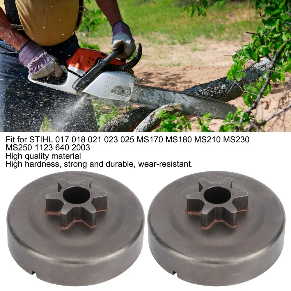 2PCS 철 클러치 드럼 스프로킷 키트 STIHL 017 018 021 023 025 MS170 MS180 MS210 MS230 MS250 용 E-클립 전기 톱 액세서리