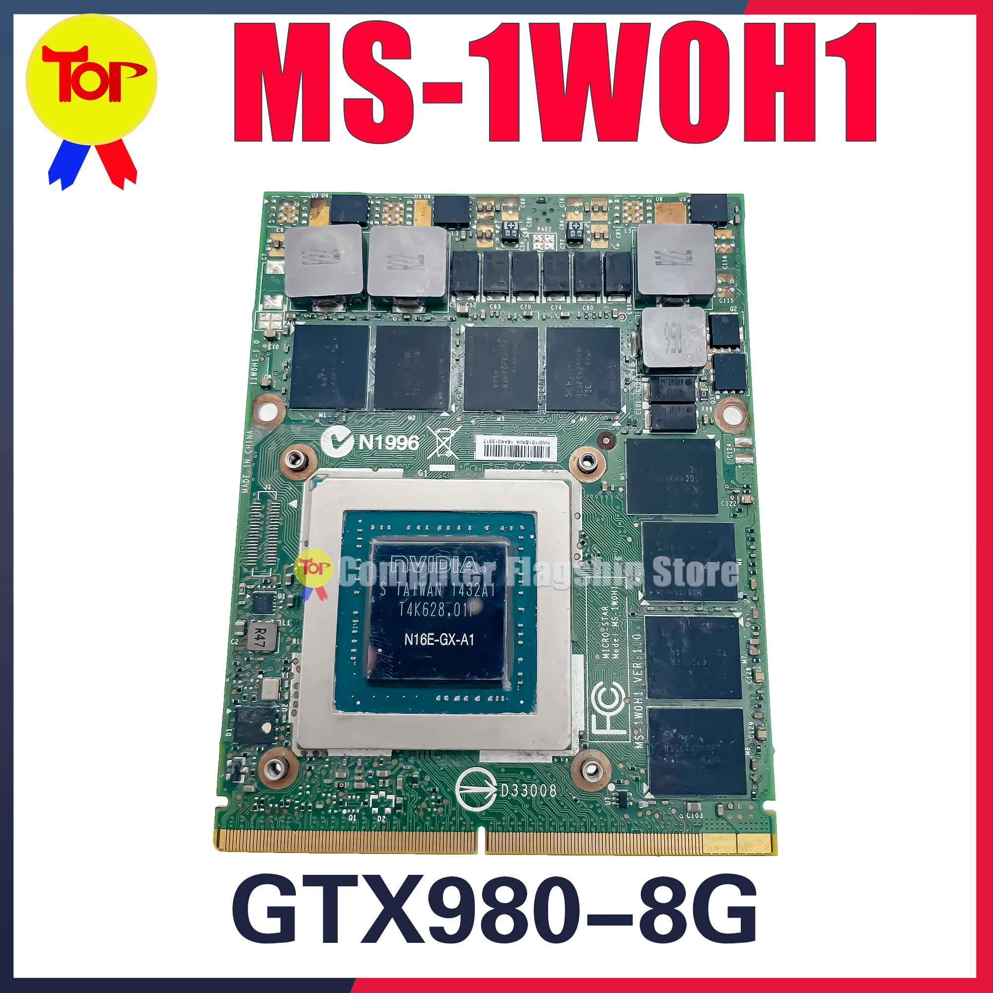 

KEFU For MSI GT70 GT72S GT80 GTX980M/V8G Graphics Video Card N16E-GX-A1 8GB MS-1W0H1 VGA Card 100% Testd Fast Shipping