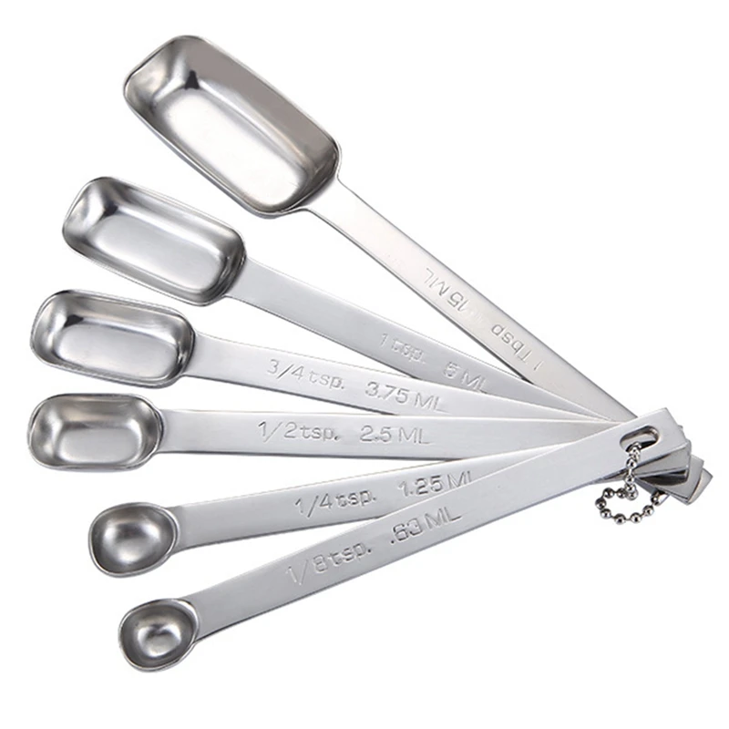 Long Handle Stainless Steel Measuring Spoons(Set of 4)