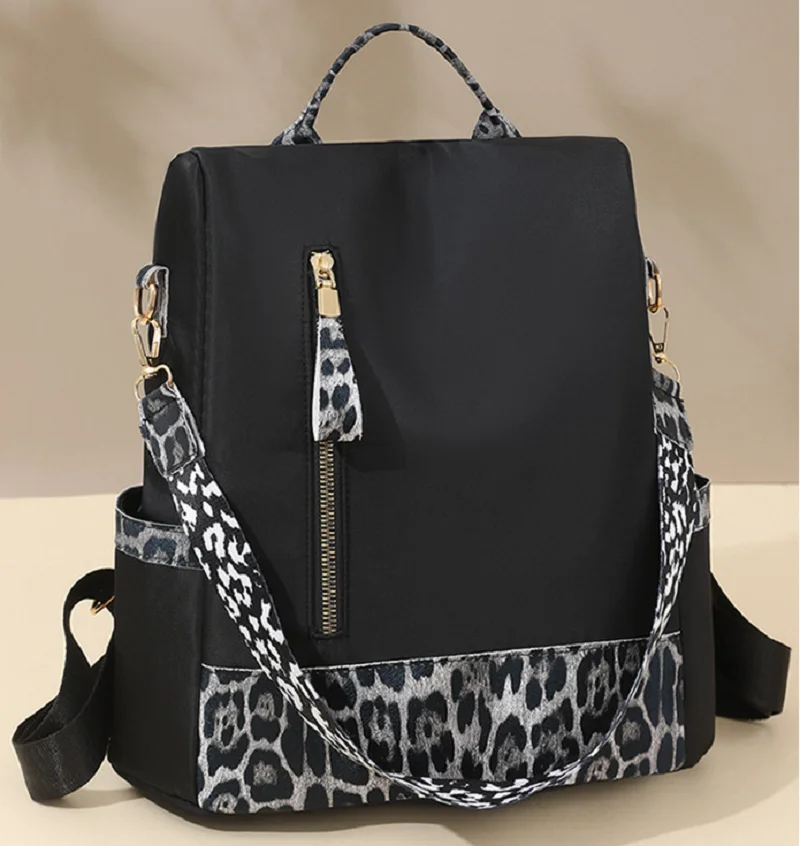 New Fashion Leopard Designer Large Capacity Travel Backpacks Women's Waterproof Nylon Shoulder Bags Totes School Bag Knapsack 3