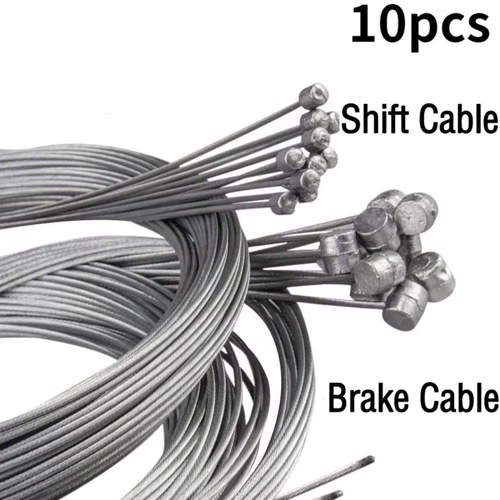 Bicycle Brake Cable 5/10PC 1.7/2M MTB Bicycle Brake Line Bike Stainless Steel Gear Shift Cable Road Bike Speed Line Fixed Gear Inner Cable Wire