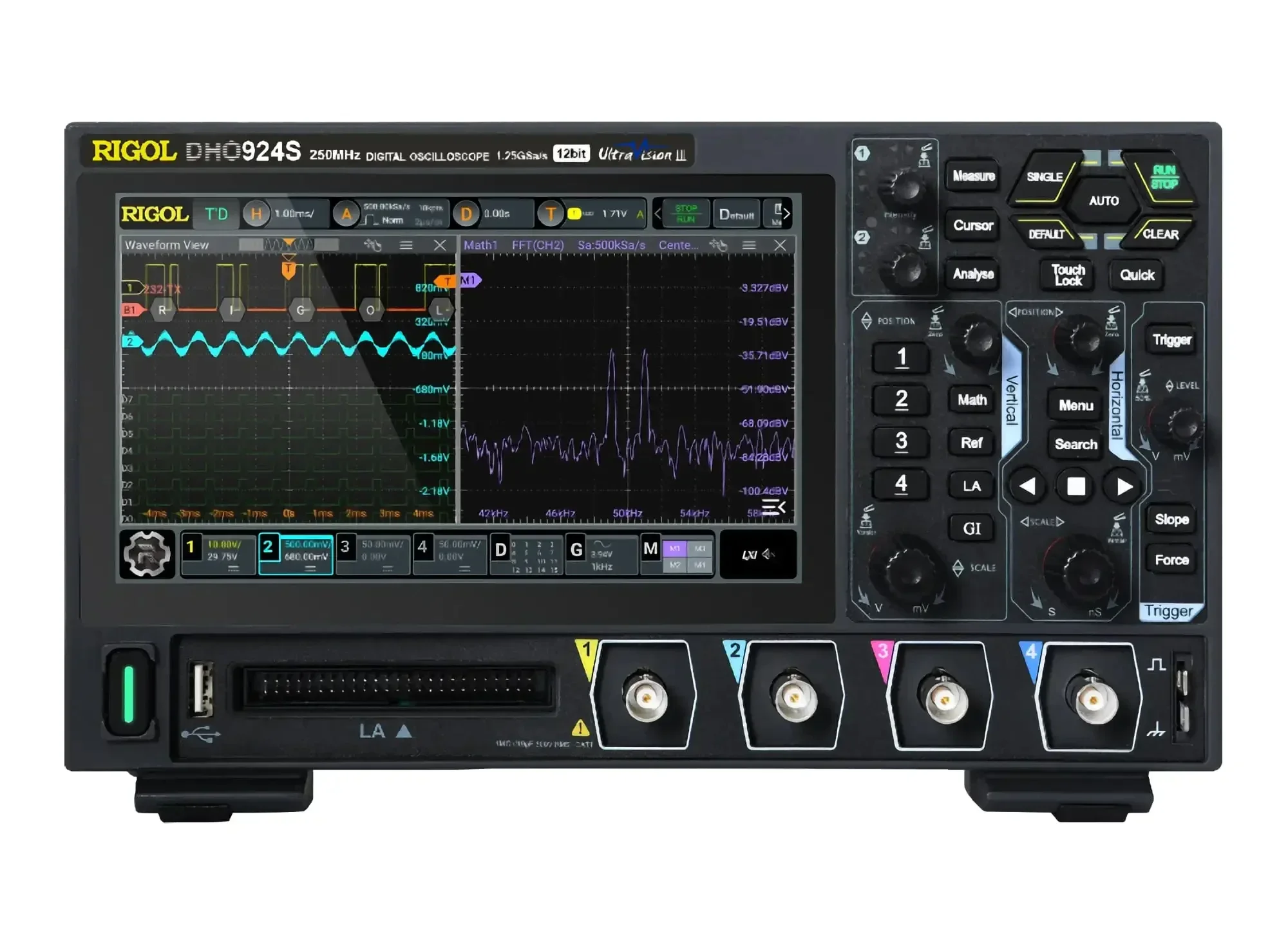 RIGOL DHO914 DHO914S DHO924 DHO924S 4 Channel 125MHz 250MHz Digital Oscilloscope 12 Bit 1.25GSa/Sec 50MPts Depth 2