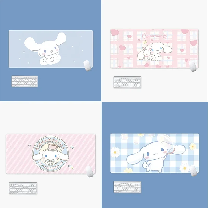 Mouse Pad Kawaii Cinnamorolls Large Mat Gaming Mousepad Compute Mouse Gamer Stitching Desk Mat XXL for PC Keyboard Carpet