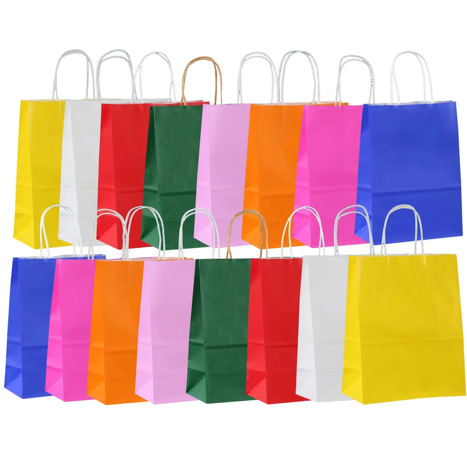 30 Sacchetti Regalo In Tessuto Non Tessuto, Colorati, Con Manici, 24x20 Cm, Per Bomboniere, Compleanni E Party