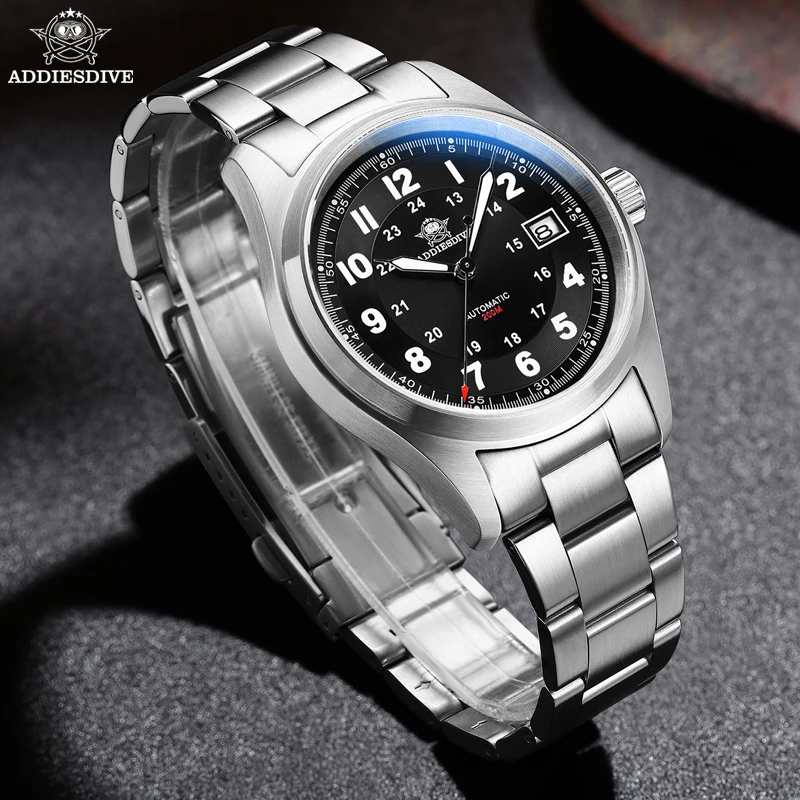 ADDIESDIVE AD2086 Orologio Subacqueo Automatico Uomo, Movimento NH35, Quadrante Soleil, Vetro Zaffiro, 20ATM, Cassa Acciaio 316L - 4