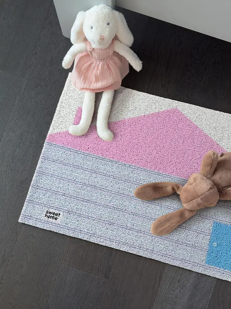Korean Sle Cute House Entrance Mat Indoor Door Mat Easy to Clean Silk Circle Dustproof Mat Resistant to Dirt And Wear for s