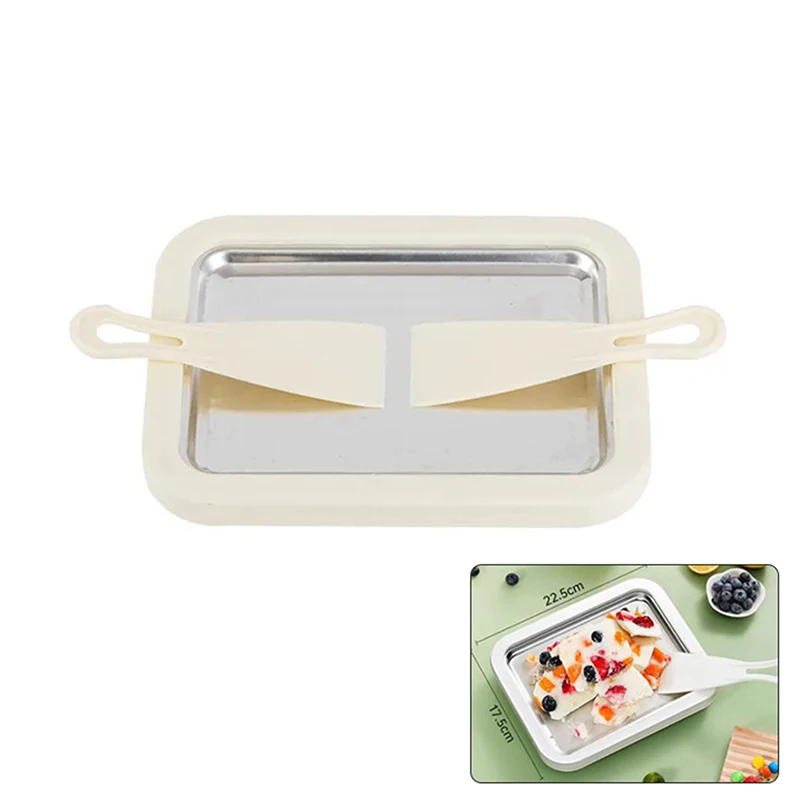 Stainless Steel Household Ice Cream Pan Fried Yogurt Machine Flat Bottomed Pan Fried Yogurt DIY Ice Cream Mini Version