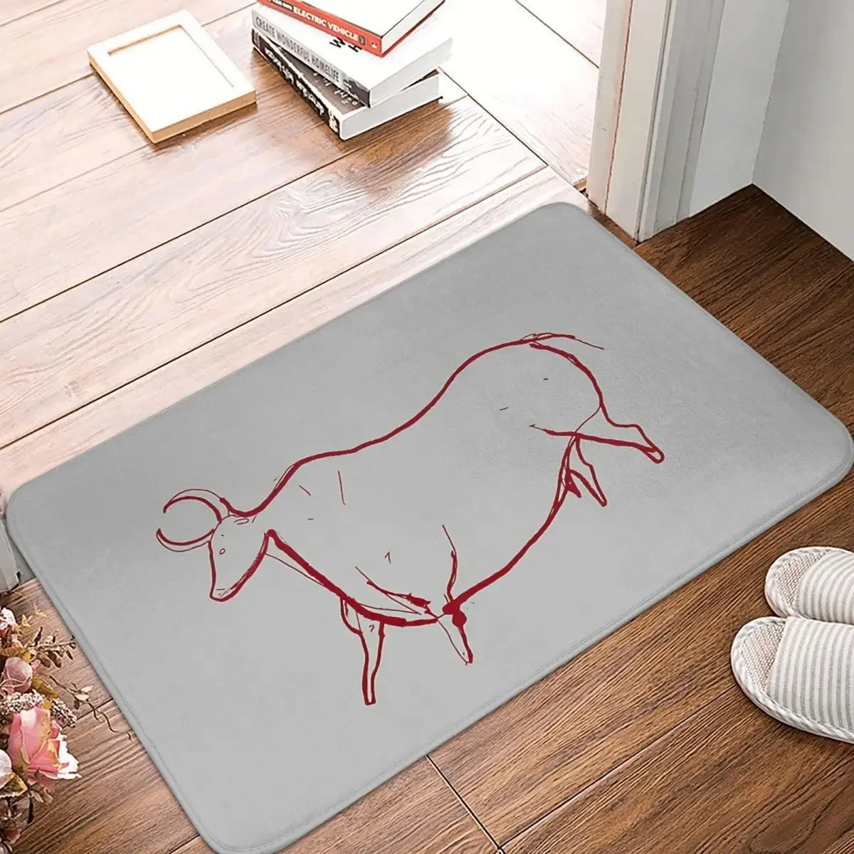 

Cave Art Bedroom Mat Parietal Line Bull For Prehistory Fans Rug Home Doormat Living Room Carpet Outdoor