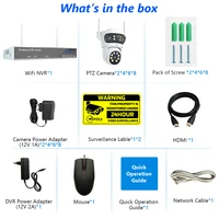 Système de vidéosurveillance sans fil Movols 6MP à trois objectifs PTZ H.265, caméra de sécurité IP étanche avec audio bidirectionnel, système de surveillance NVR 10CH 6