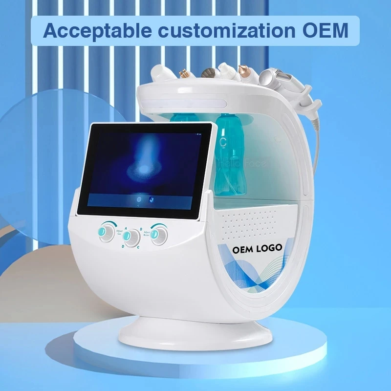 7 In 1 Smart Ice Blue Plus Oxygen Hydra Facial Machine Macchina Per Bolle Facciali Macchina Per La Bellezza Anti-Età Del Salone Di Seconda Generazione