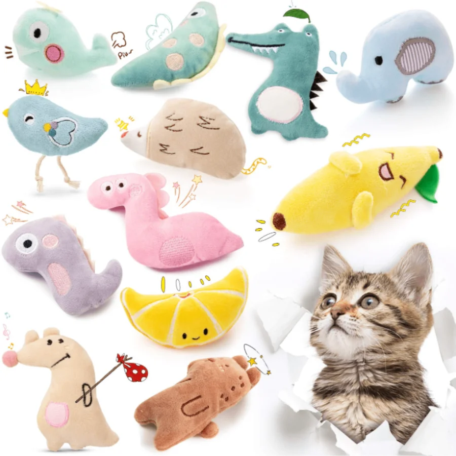 Cartoon Plush Cat Chew Toy 1
