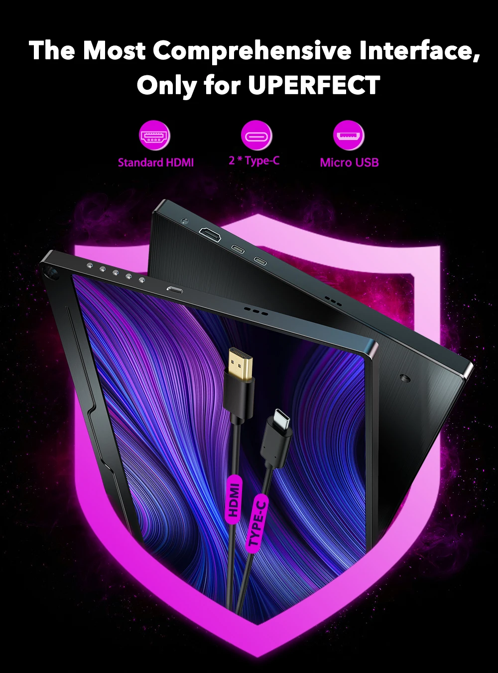UPERFECT ޴  17.3ġ 4K  ÷, 3840 x 2160 1500:1 Ϻ 500Nits 100% Adobe RGB IPS ũ 2 SpeakersType-C HDMI, V