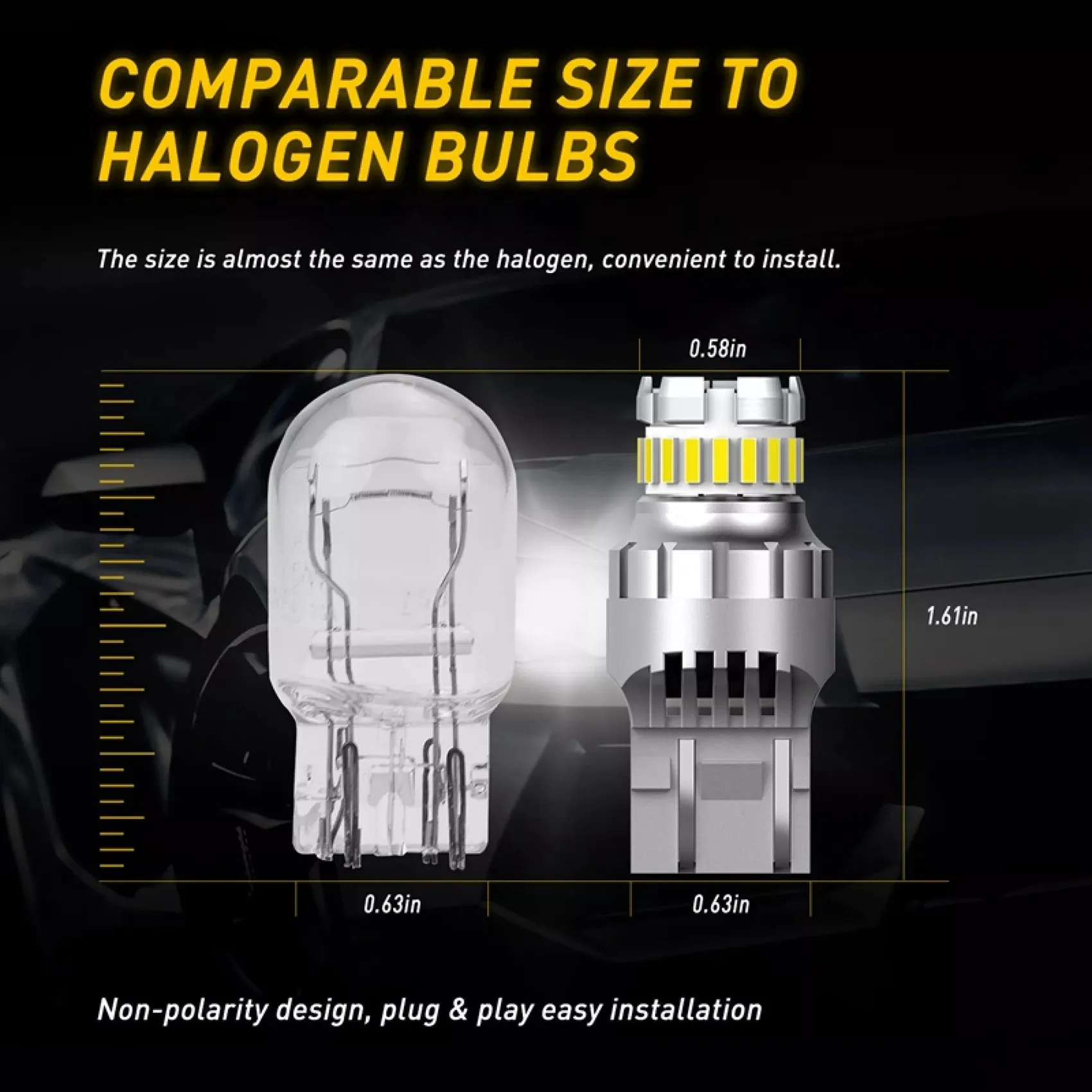 ڵ LED ĵ , 7443 LED  극ũ  õ, 6500K ſ   , T20 7440 W21W W21/5W