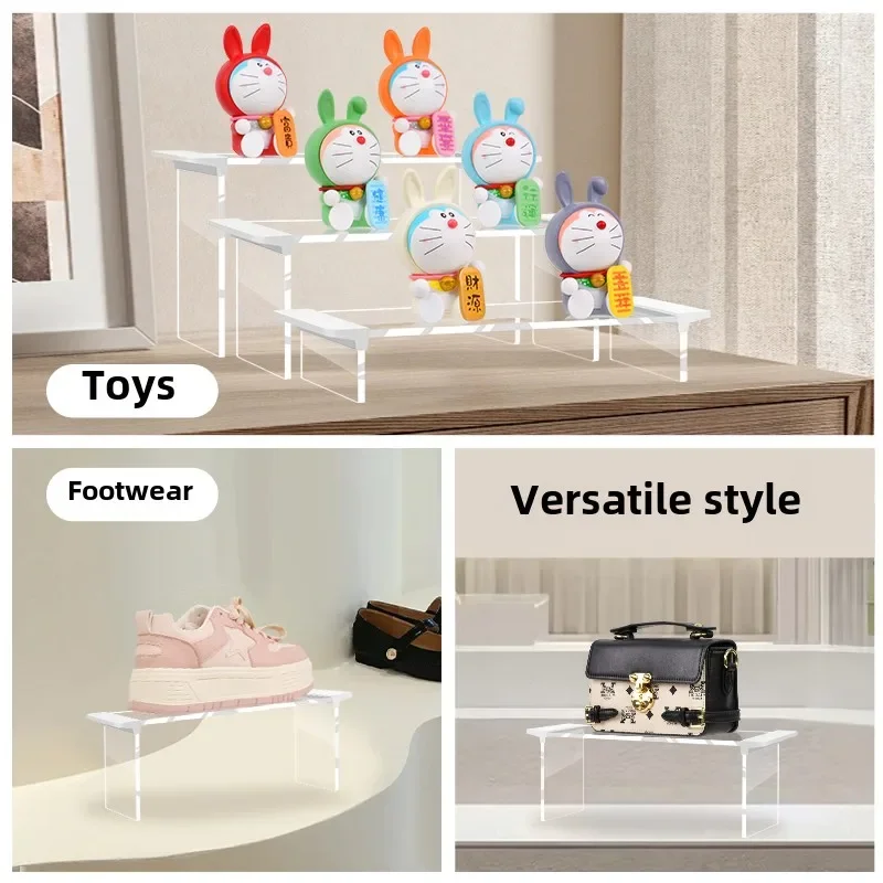Acrylic Display Rack Transparent Height Increase Shoe Ornament Storage Rack Figurine Display Multifunctional Storage Holders 5