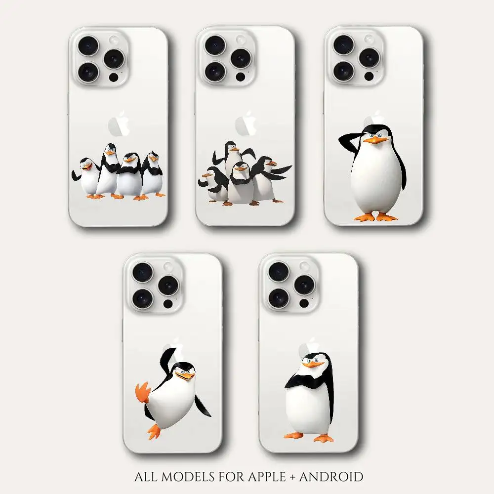 Madagascar Penguin Themed Clear Soft Phone Case