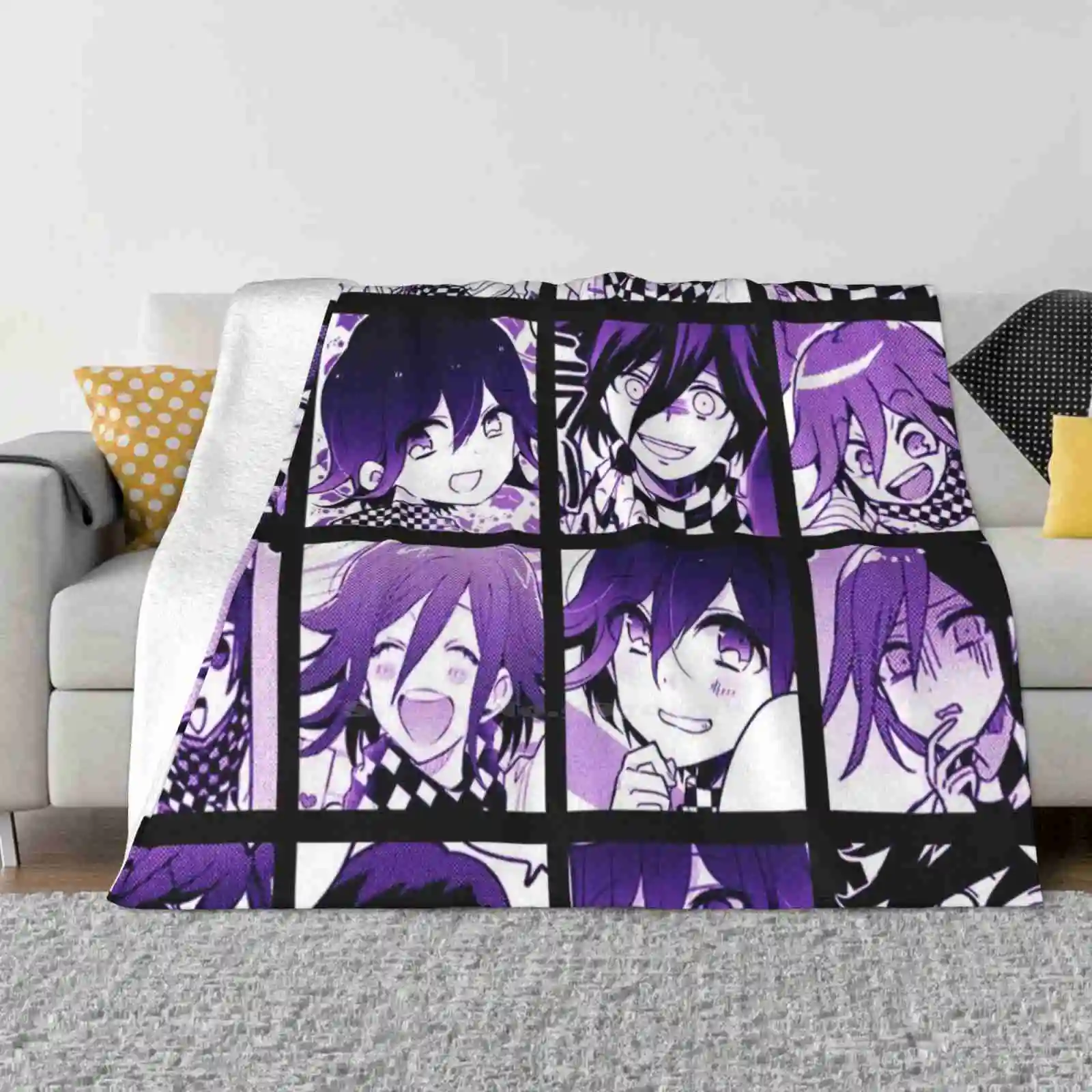 

Kokichi Manga Collection ( Colored ) Creative Design Light Thin Soft Flannel Blanket Kokichi Ouma Danganronpa V3 Killing