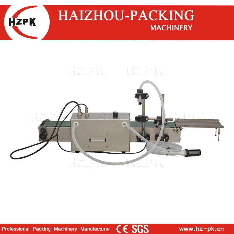 HZPK Table Top Digital Control Electric Small Volume Plastic Bottle Water Cosmetic Liquid Oil Filling Machine With Conveyor Auto 3