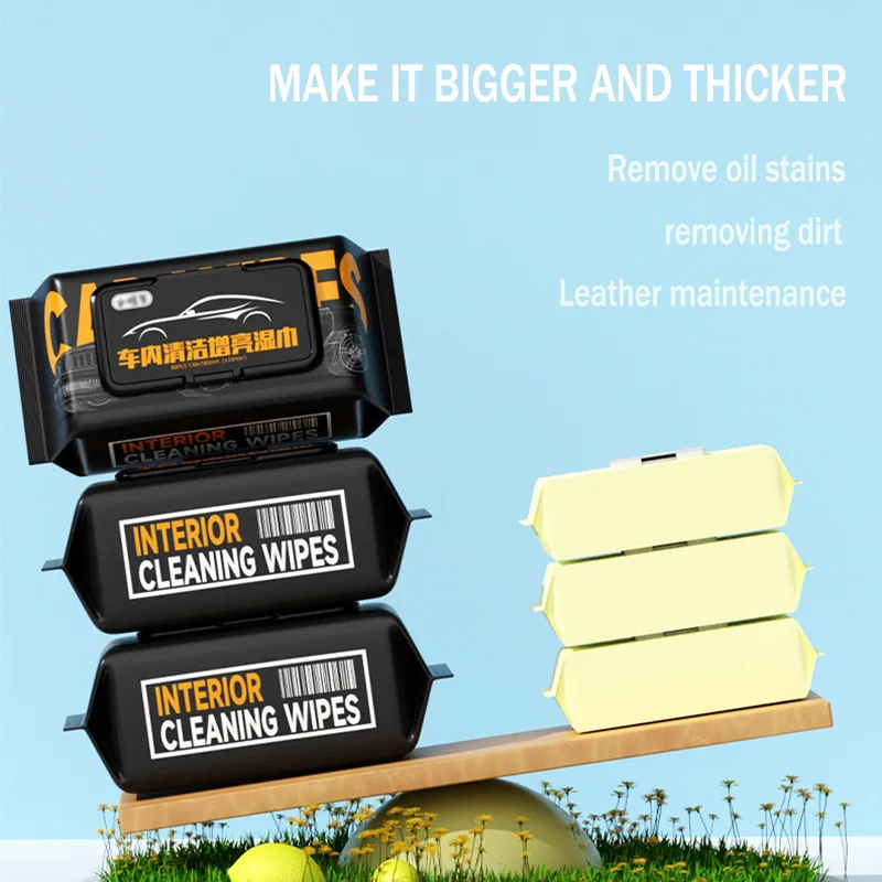 1Pc Car Interior Cleaning Wipes Multi-functional For Dashboard Seat Leather Console Carpet Disposable Car Washing Towel