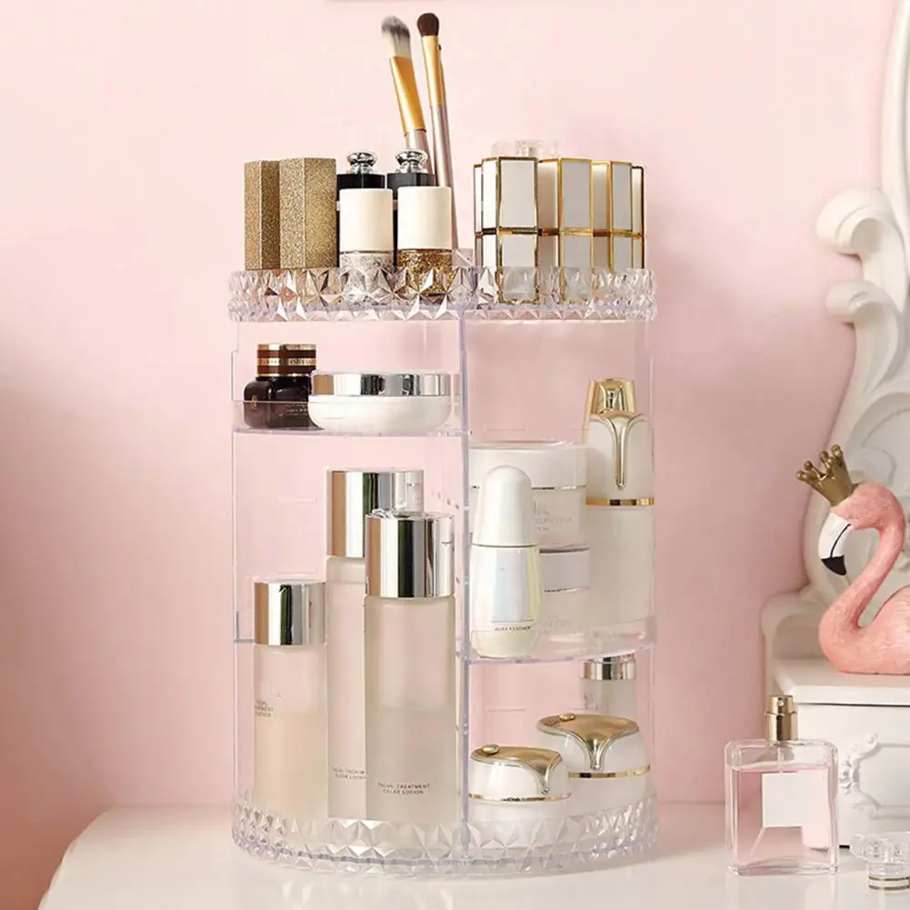 Storage Box for Cosmetic Organizer with 70% Space Saving Large-capacity Makeup Organizer with 360 Rotating Design for Vanity 3