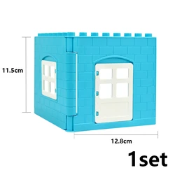 Deluxe Building Block Set for Creative Play - House Accessories & Furniture Collection (Wall Lake Blue)