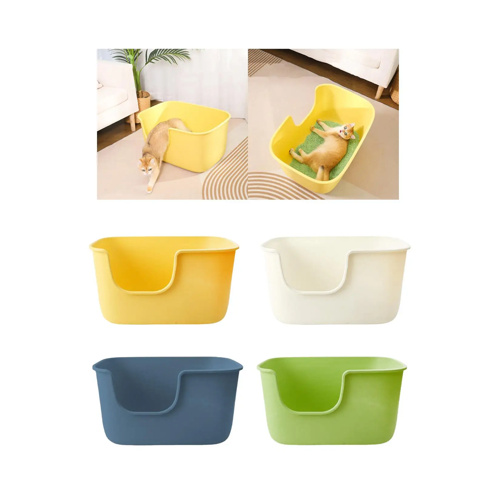 Pet Litter Trays with High Sides Pet Supplies Large Pan Splashproof Potty Toilet for Small Animals Kitten Hamsters Kitty Rabbit