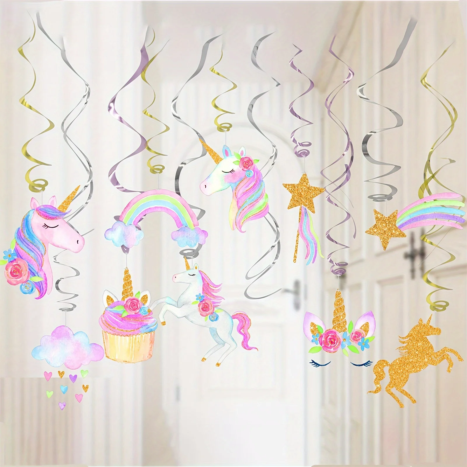 Magical Unicorn Swirl Decorations for Birthday Parties Weddings, party decorations