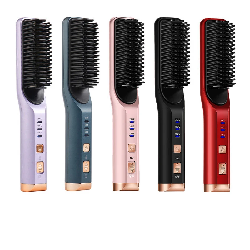 

Беспроводной выпрямитель для волос, расческа для волос, щетка, перезаряжаемая от USB Антистатическая быстронагреваемая щетка для выпрямления волос, инструменты для укладки