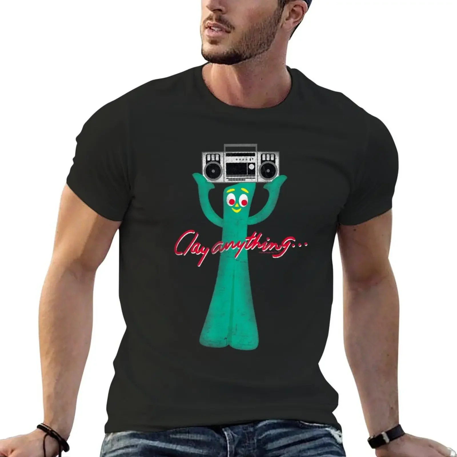 

Gumby Clay Anything T-shirt oversizeds sports fans mens workout shirts