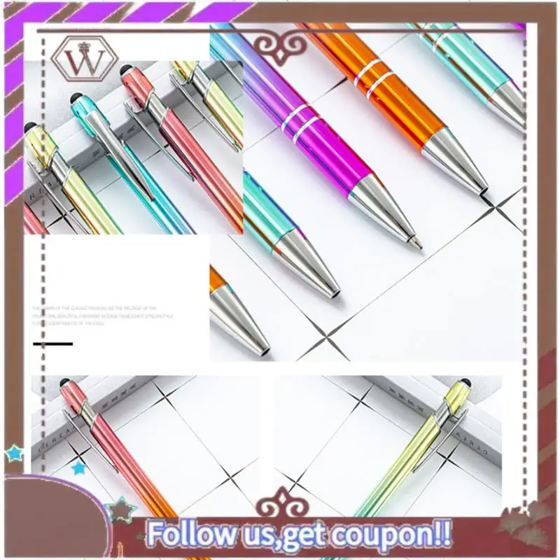 ABBG-50Pcs 그라디언트 금속 볼펜 터치 스크린 볼펜 쓰기 문구 사무실 학교 용품