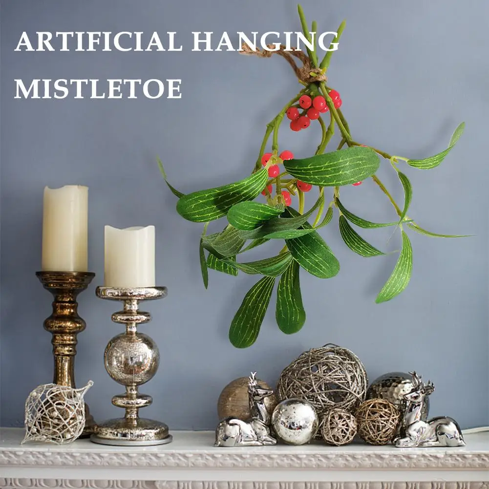 Artificial Plant Simulation Leaves Hanging Mistletoe Holiday Home Decorative Supplies Creative Fake Potted Leave Ornaments