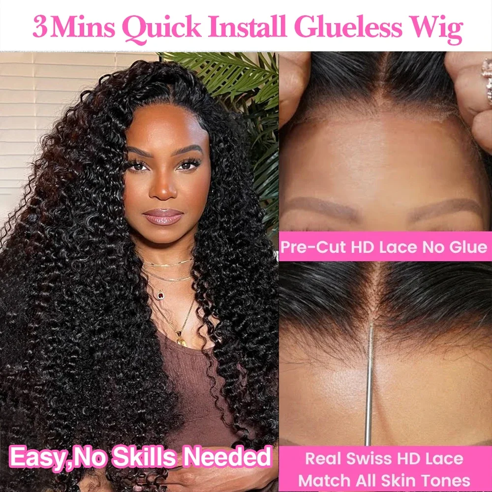Kinky Curly Wigs 13x6 HD Lace Frontal Wig Human Hair 4C Curly 13x4 Lace Front Human Hair Wigs Glueless 6x4 HD Closure Wig human hair wig