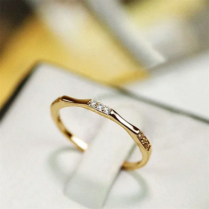 Wedding Rings Womens Cubic Zircon Ring Finger Jewelry Rings Minimalist Thin Band for Women Party Statement Jewelry