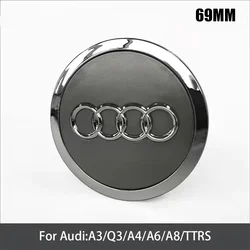 4 - Piece Set 69mm Car Wheel Center Cap Covers Badge (4pcs 69mm Gray)