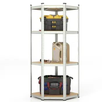 GOFLAME 4-Tier Corner Shelving Unit Adjustable Garage Storage Utility Rack