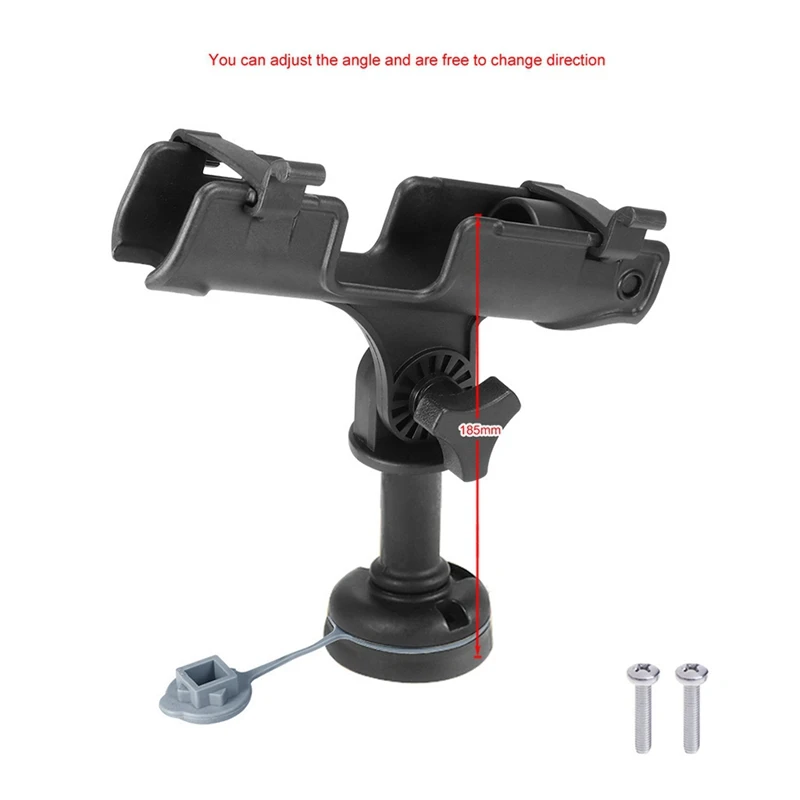 NALFI-Kayak Fishing Rod Holder Universal Fit Kit 360-Degree Adjustment Canoe Draft Fishing Boat Powerlock Rod Holder Black