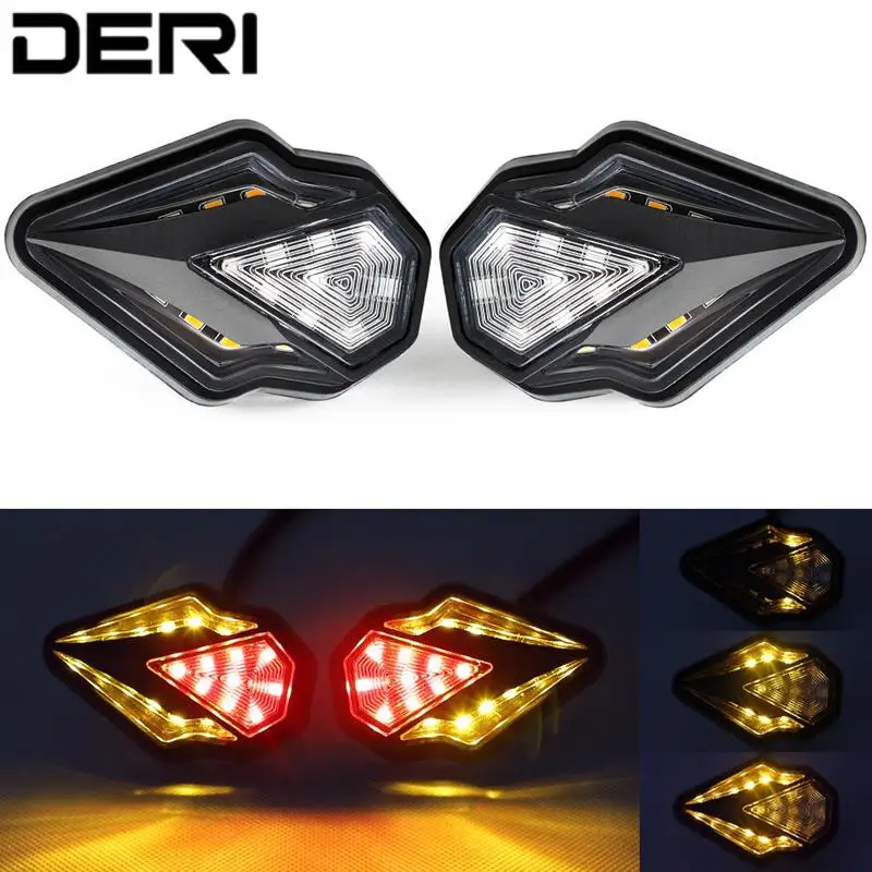 Flush Mount Led Flowing Turn Light 12V Daytime Running Lamp Brake Side Marker Per Moto Electric Dirt Bike Scooter Cafe Racer