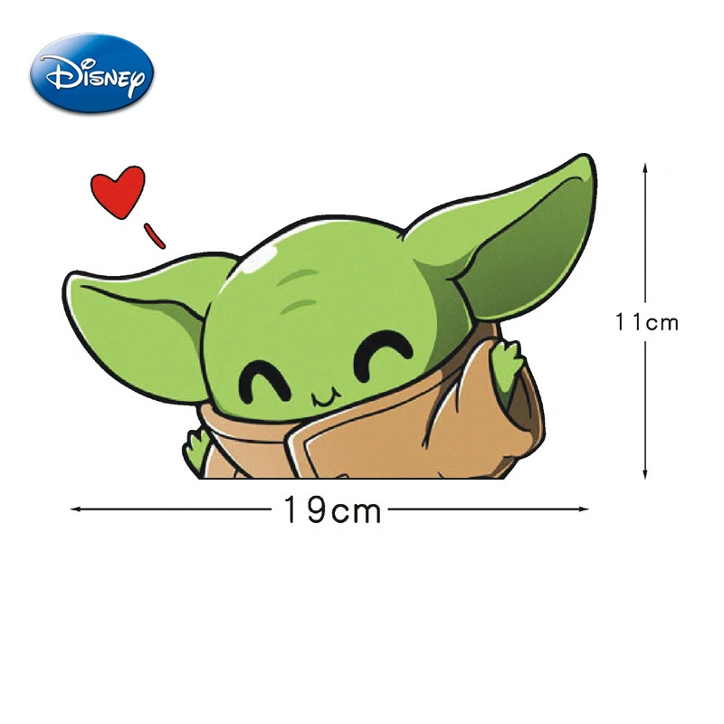 Disney Baby Yoda Car Sticker Kawaii Anime Figure Yoda Mandalorian Auto Rear  Windshield Stickers Decor Laptop Decals Car Sticker