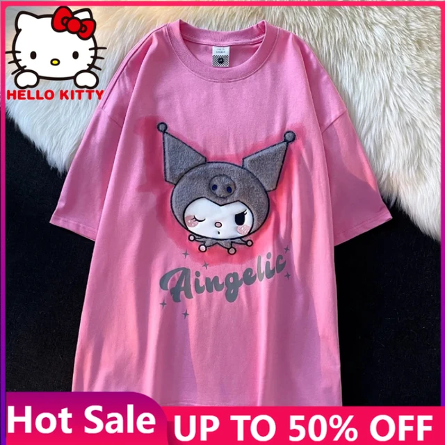 Camiseta Anime Hello Kitty infantil, tops de desenhos animados para meninos  e meninas, manga curta, tops teesi de verão feminino Sanrio - AliExpress