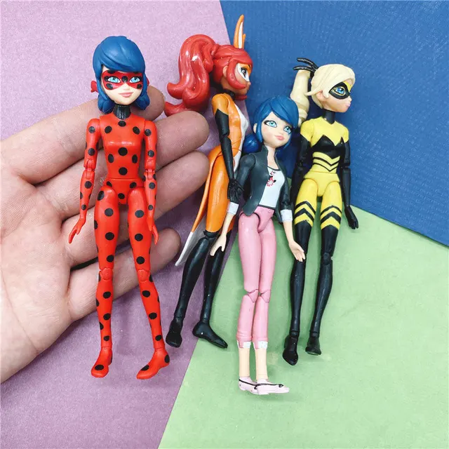 [Defect] 13cm Height Ladybug Doll Toy Multi-joint Movable Children Play House Dress Up Toys 2