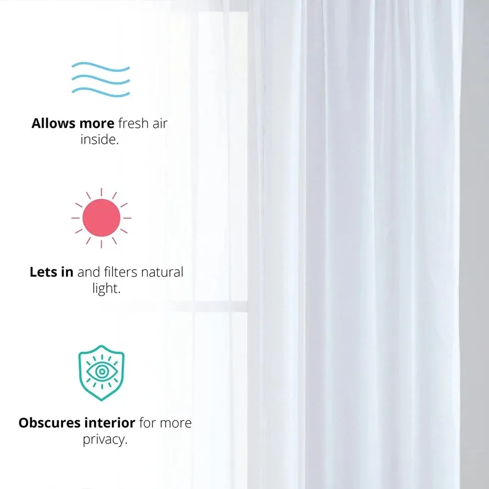 White Sheer Voile Curtain 2