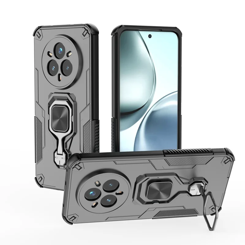 Shockproof Armor Magnetic Ring Holder Phone Case with Camera Lens Protection