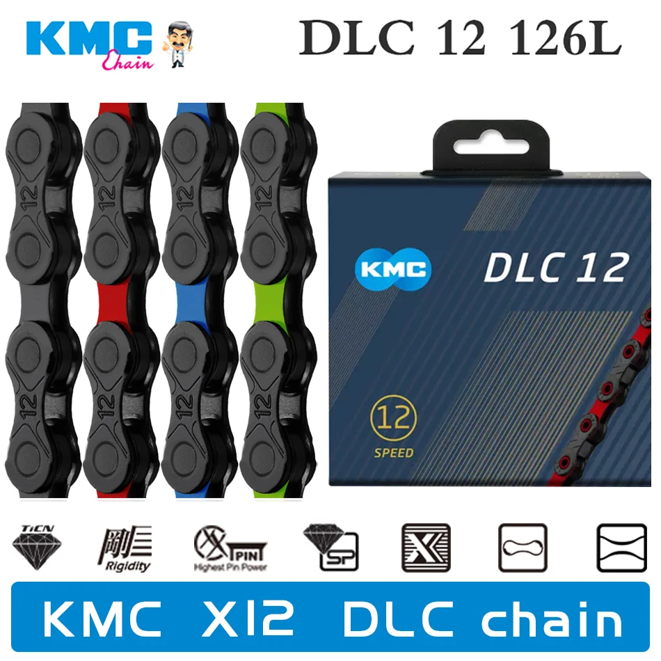 Kmc Chain Dlc 12 Speed Mtb Bike Diamond Chains Ultralight Black Red