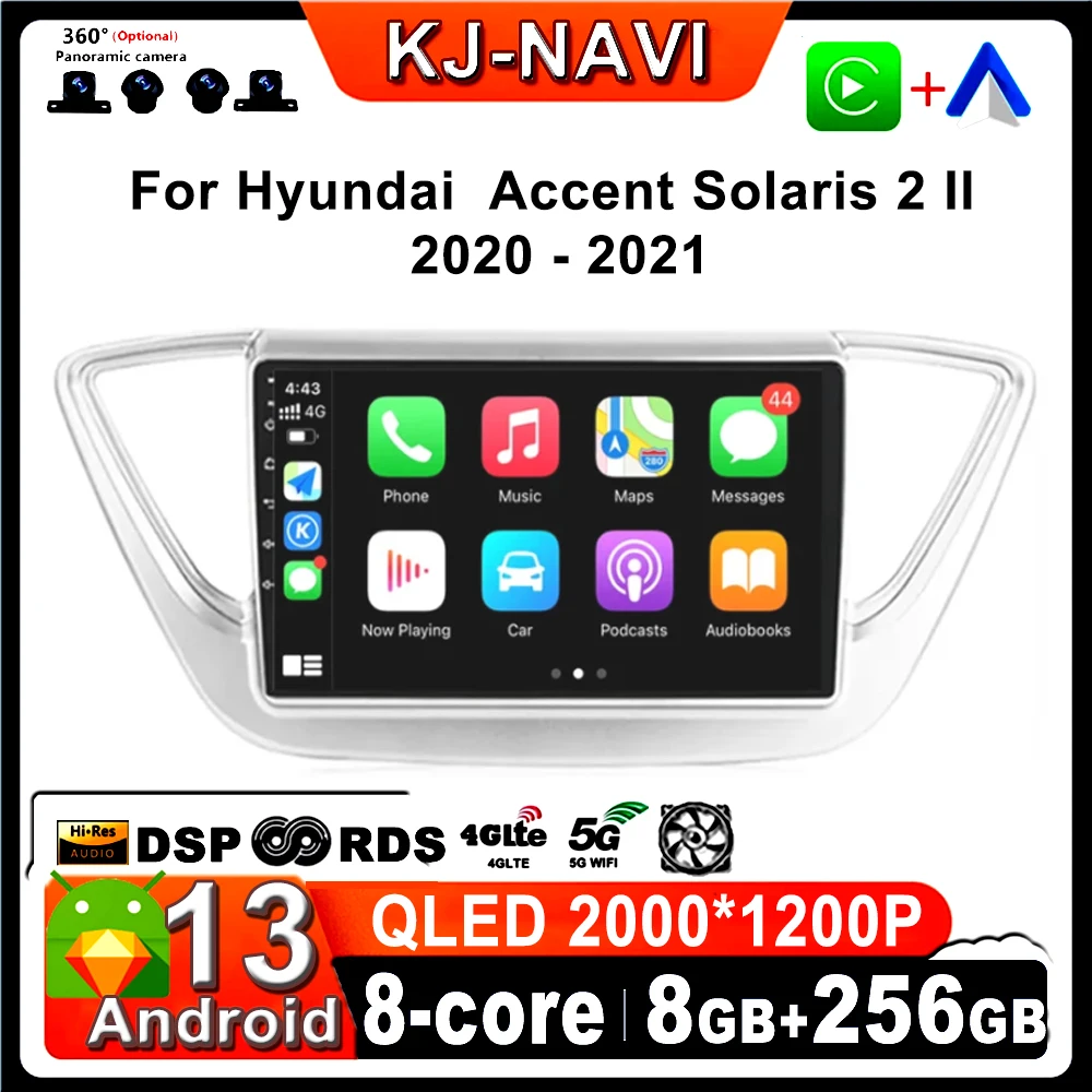 

Android 13 For Hyundai Accent Solaris 2 II 2020 - 2021 Wireless Carplay Automatic Car Radio High Resolution GPS Navigation DSP