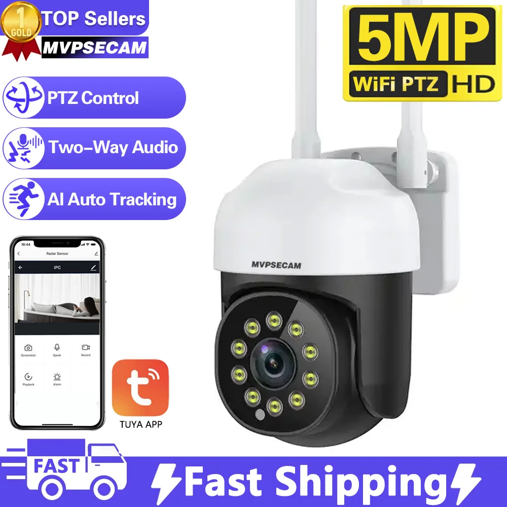 

5MP Tuya IP Camera WiFi Wireless Video Surveillance Cam Home Security Protection Motion Detection Waterproof Smart Life APP