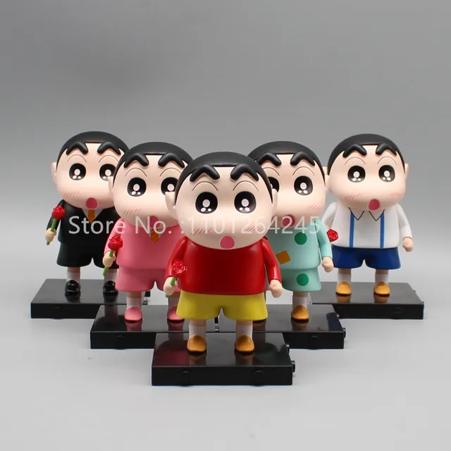 11cm Crayon Shin-Chan Rosary Pajamas Suit School Uniform Q Version Handpiece Model Desktop Ornaments